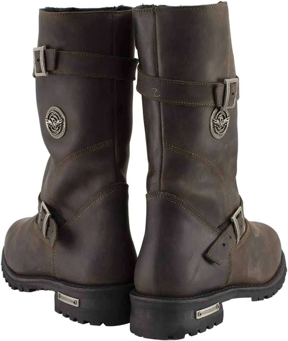 Milwaukee Leather MBM9063 Men's Classic Distressed Brown Leather Motorcycle Engineer Riding Biker Boots - 11