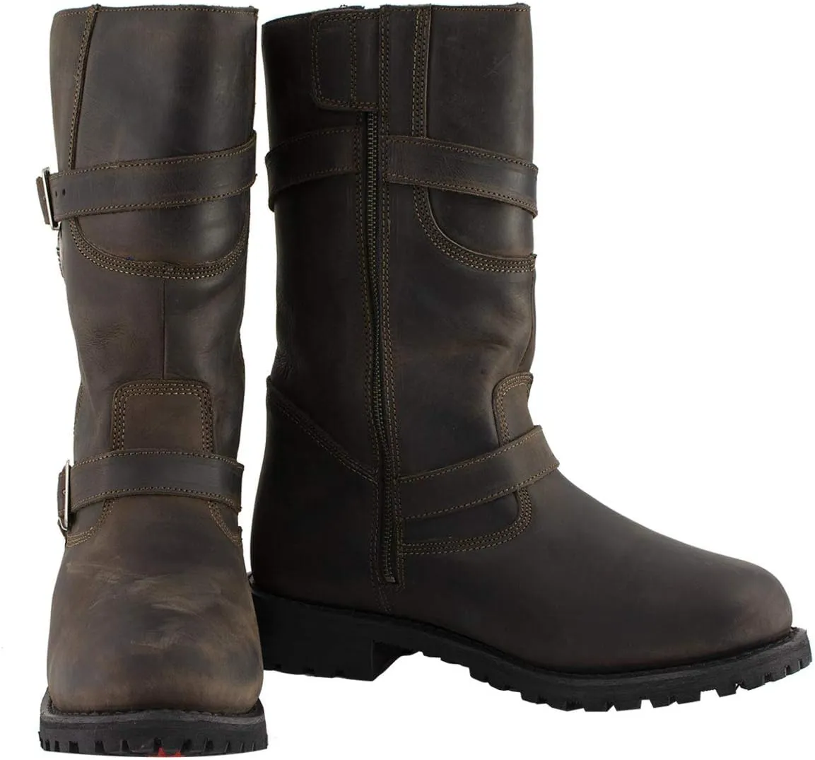 Milwaukee Leather MBM9063 Men's Classic Distressed Brown Leather Motorcycle Engineer Riding Biker Boots - 11