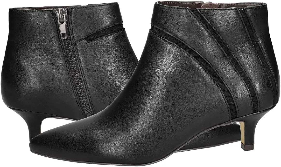 MOOMMO Women Low Kitten Heel Suede Ankle Boots Bow Pointed Closed Toe Zipper Chelsea Boots 2" Heels Buckle Strap Faux Suede Boot Zip Up Short Dress Booties Fall Office Wedding Cute Comfort 4-11 M US