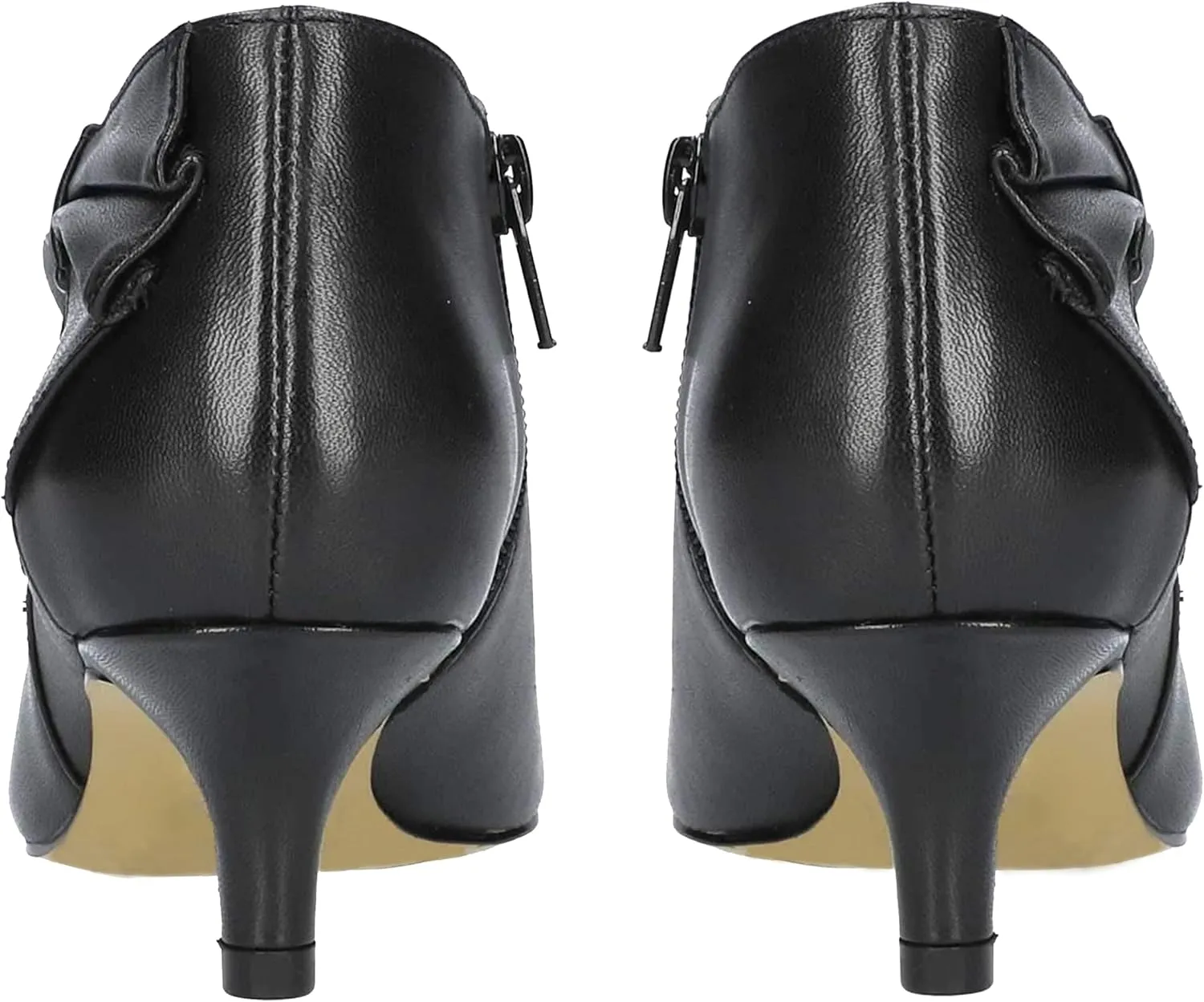 MOOMMO Women Low Kitten Heel Suede Ankle Boots Bow Pointed Closed Toe Zipper Chelsea Boots 2" Heels Buckle Strap Faux Suede Boot Zip Up Short Dress Booties Fall Office Wedding Cute Comfort 4-11 M US