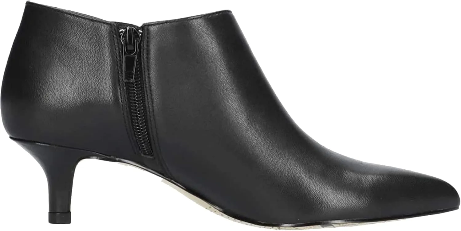 MOOMMO Women Low Kitten Heel Suede Ankle Boots Bow Pointed Closed Toe Zipper Chelsea Boots 2" Heels Buckle Strap Faux Suede Boot Zip Up Short Dress Booties Fall Office Wedding Cute Comfort 4-11 M US