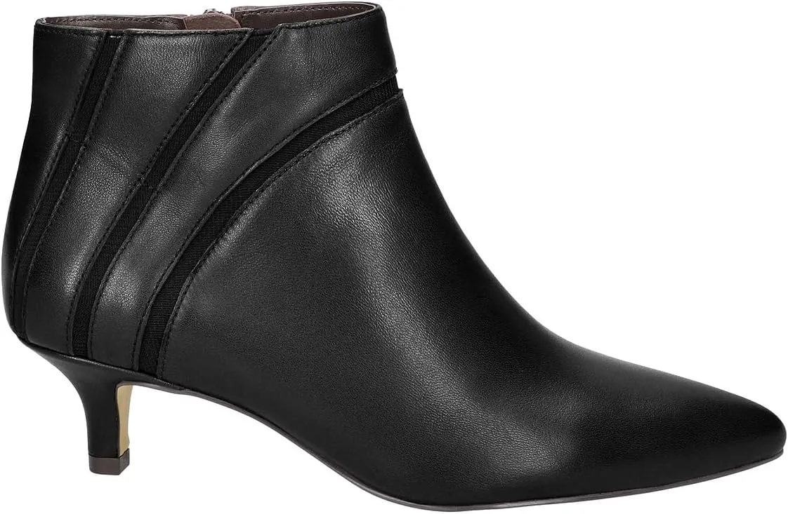 MOOMMO Women Low Kitten Heel Suede Ankle Boots Bow Pointed Closed Toe Zipper Chelsea Boots 2" Heels Buckle Strap Faux Suede Boot Zip Up Short Dress Booties Fall Office Wedding Cute Comfort 4-11 M US