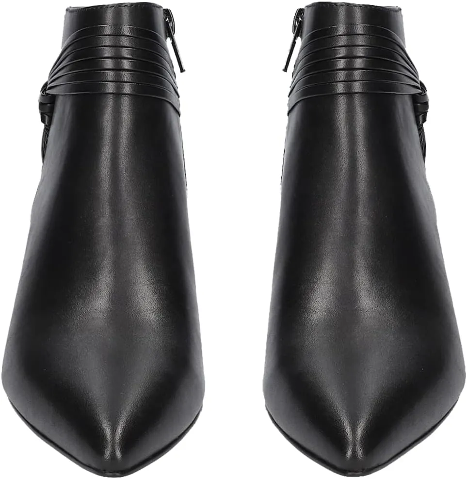 MOOMMO Women Low Kitten Heel Suede Ankle Boots Bow Pointed Closed Toe Zipper Chelsea Boots 2" Heels Buckle Strap Faux Suede Boot Zip Up Short Dress Booties Fall Office Wedding Cute Comfort 4-11 M US
