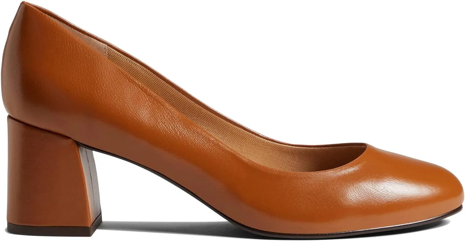 MOOMMO Women's Classic Chunky Block Heel Suede Pumps Round Closed Toe Slip On 2" Low Thick Heels Dress Shoes Matte Patent Leather Spring Fashion Office Work Pump Basic Shoe Elegant Wedding 4-11 M US