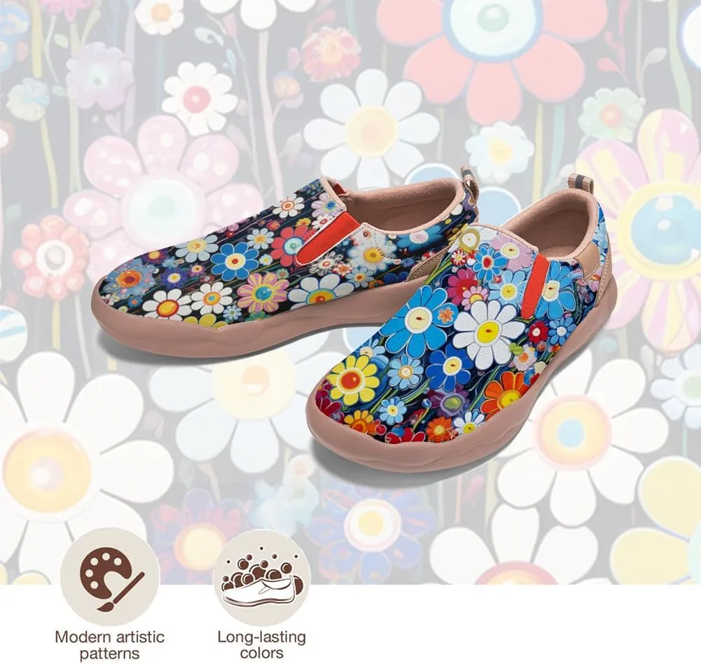 Onehorse Kid's Fashion Sneakers Lightweight Casual Comfortable Boys Girls Flower Painted Travel Shoes