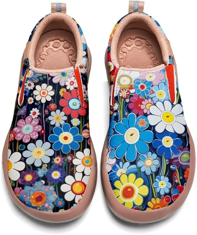 Onehorse Kid's Fashion Sneakers Lightweight Casual Comfortable Boys Girls Flower Painted Travel Shoes