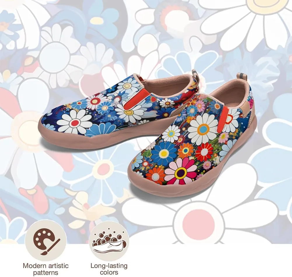 Onehorse Kid's Fashion Sneakers Lightweight Casual Comfortable Boys Girls Flower Painted Travel Shoes