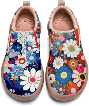 Onehorse Kid's Fashion Sneakers Lightweight Casual Comfortable Boys Girls Flower Painted Travel Shoes