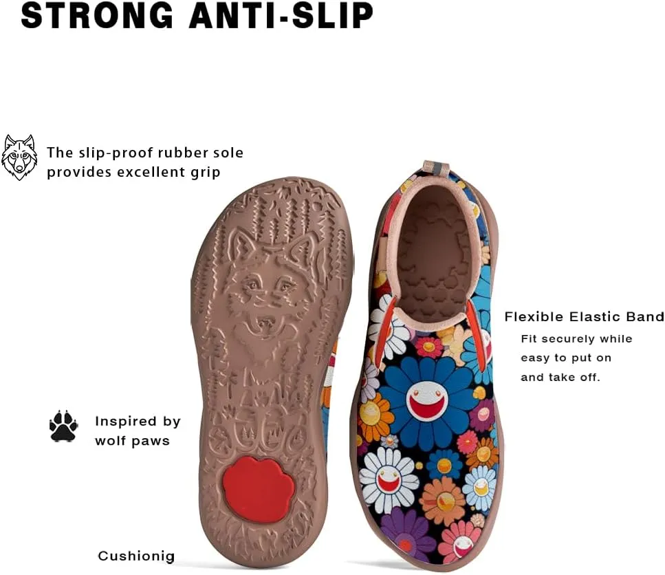 Onehorse Kid's Fashion Sneakers Lightweight Casual Comfortable Boys Girls Flower Painted Travel Shoes