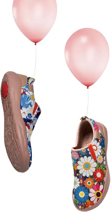Onehorse Kid's Fashion Sneakers Lightweight Casual Comfortable Boys Girls Flower Painted Travel Shoes