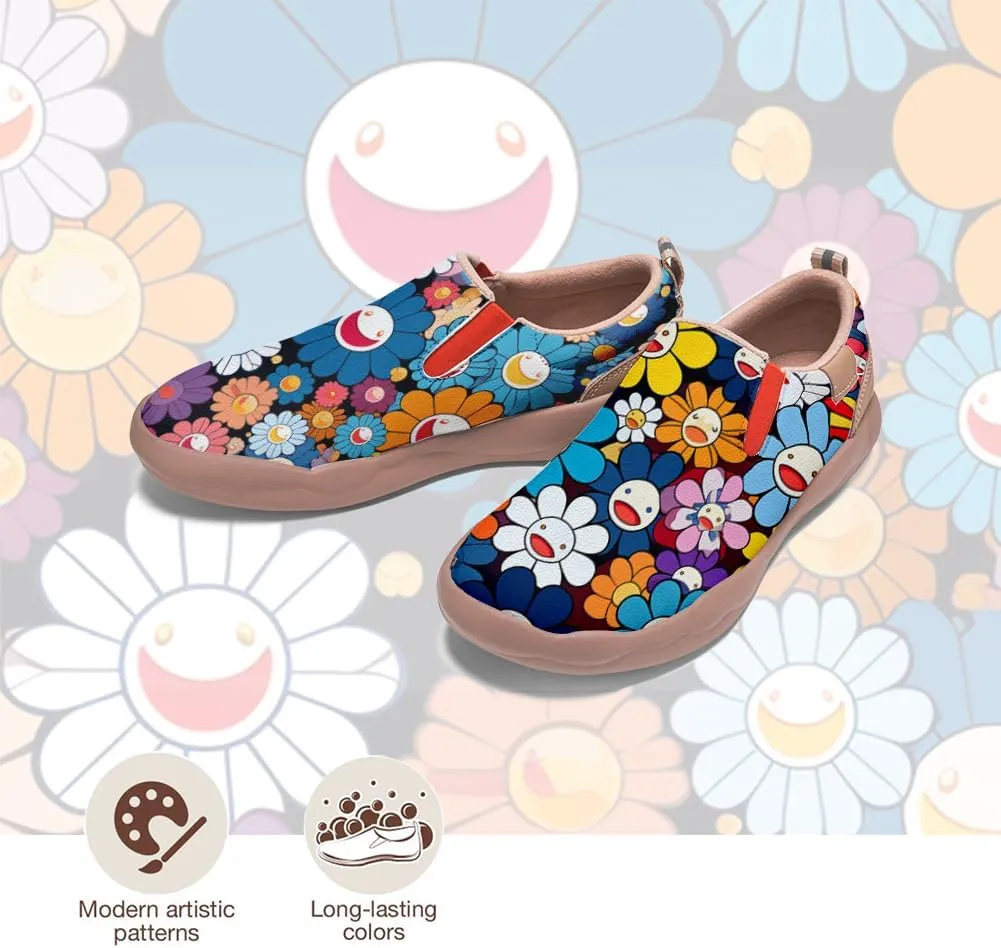 Onehorse Kid's Fashion Sneakers Lightweight Casual Comfortable Boys Girls Flower Painted Travel Shoes