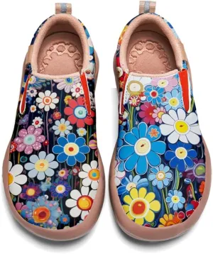 Onehorse Kid's Fashion Sneakers Lightweight Casual Comfortable Boys Girls Flower Painted Travel Shoes