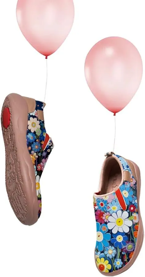 Onehorse Kid's Fashion Sneakers Lightweight Casual Comfortable Boys Girls Flower Painted Travel Shoes