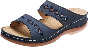 Orthopedic Sandals for Women Arch Support Orthopedic Platform Wedge Sandals Comfort Open Toe Fashion Outdoor Summer Slippers Comfortable Casual Wedge Flip Flops Walking Mules for Beach Vacation