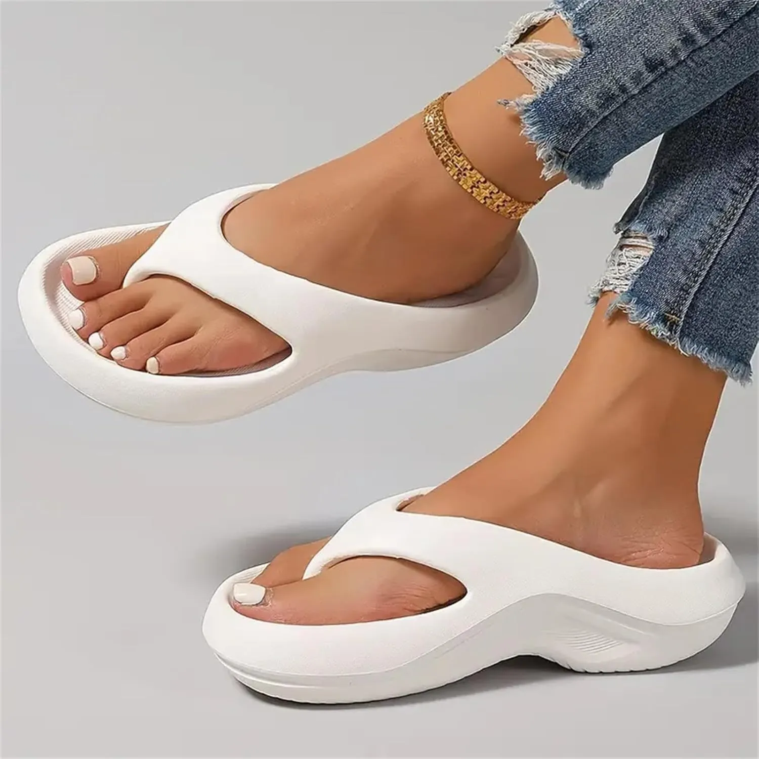 Orthopedic Sandals for Women Lightweight Thicken Sole Slippers Arch Support Flip Flops Casual Summer Beach Slippers All Day Comfort