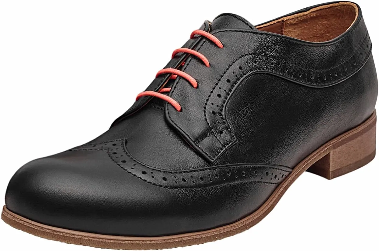 Oxford Shoes for Women - Premium Leather Comfortable Business Casual & Office Shoes – 1” Heel - Consciously Handcrafted in Europe