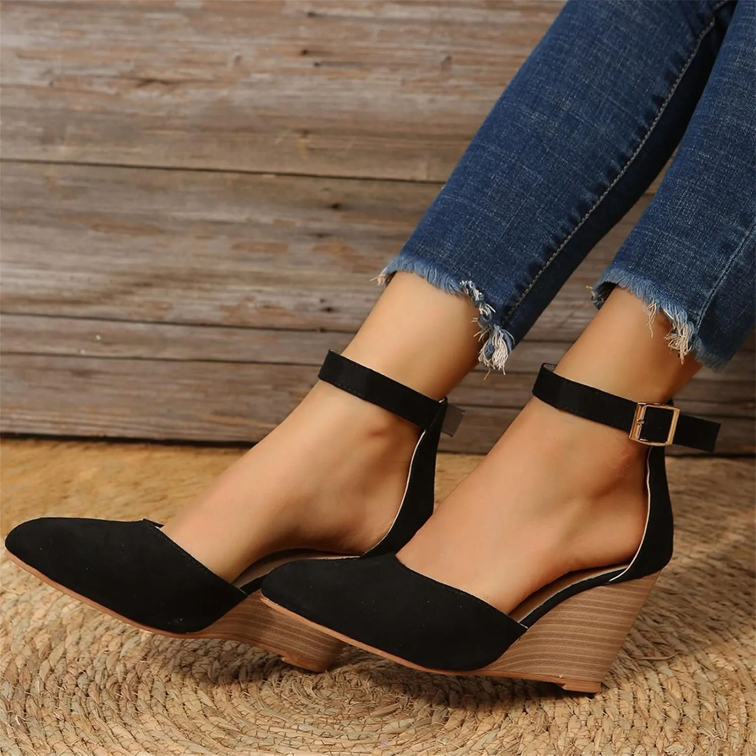 Platform Sandals Women Dressy Two-Strap Buckle Chunky Heel Lightweight Summer Party Sandals Padded Footbed 2025 Spring and Summer Vacation