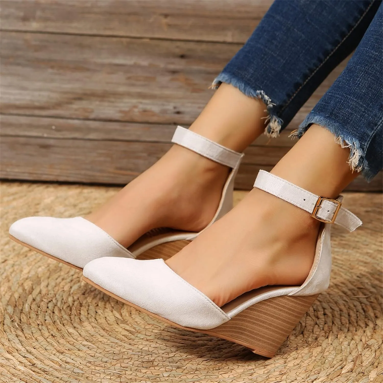 Platform Sandals Women Dressy Two-Strap Buckle Chunky Heel Lightweight Summer Party Sandals Padded Footbed 2025 Spring and Summer Vacation