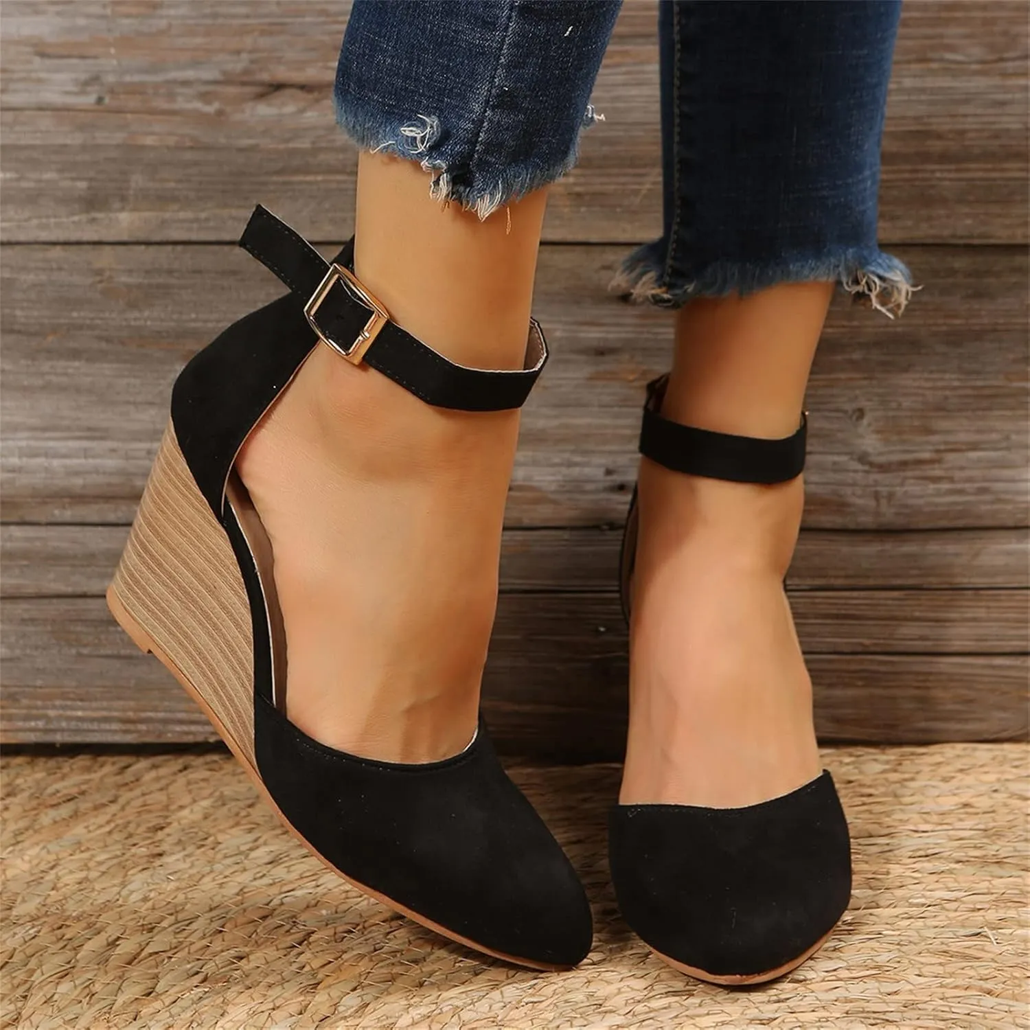 Platform Sandals Women Dressy Two-Strap Buckle Chunky Heel Lightweight Summer Party Sandals Padded Footbed 2025 Spring and Summer Vacation