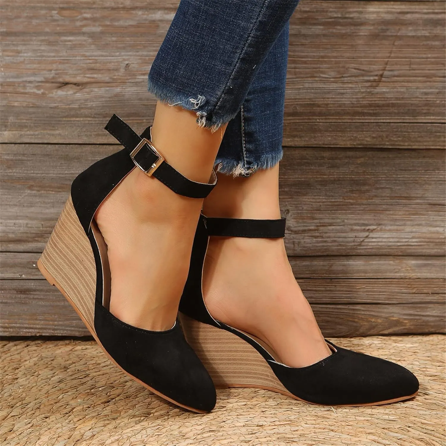 Platform Sandals Women Dressy Two-Strap Buckle Chunky Heel Lightweight Summer Party Sandals Padded Footbed 2025 Spring and Summer Vacation