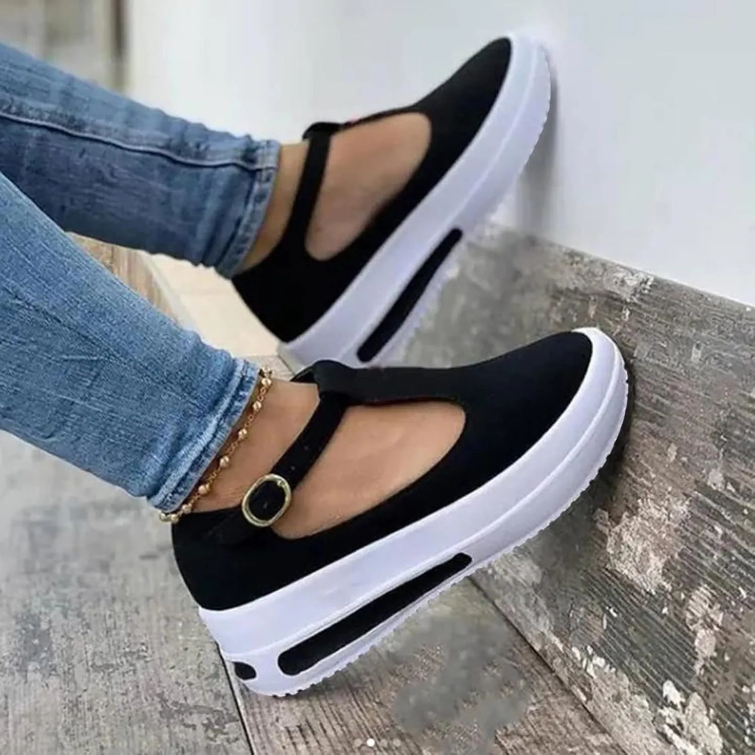 Platform Sandals Women Slip Resistant Cork Wedge Espadrille Slides with Ankle Strap and Breathable Open Toe Comfortable Orthopedic Sandal Beach Dressy Flip Flops for Wide Toe 2025 Spring