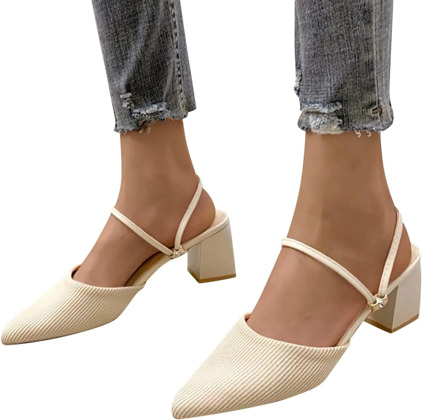 Pumps Strappy Heels for Women Women's Lace Up Heeled Sandals Formal Heels Women's Chunk High Heel Pump Sandals