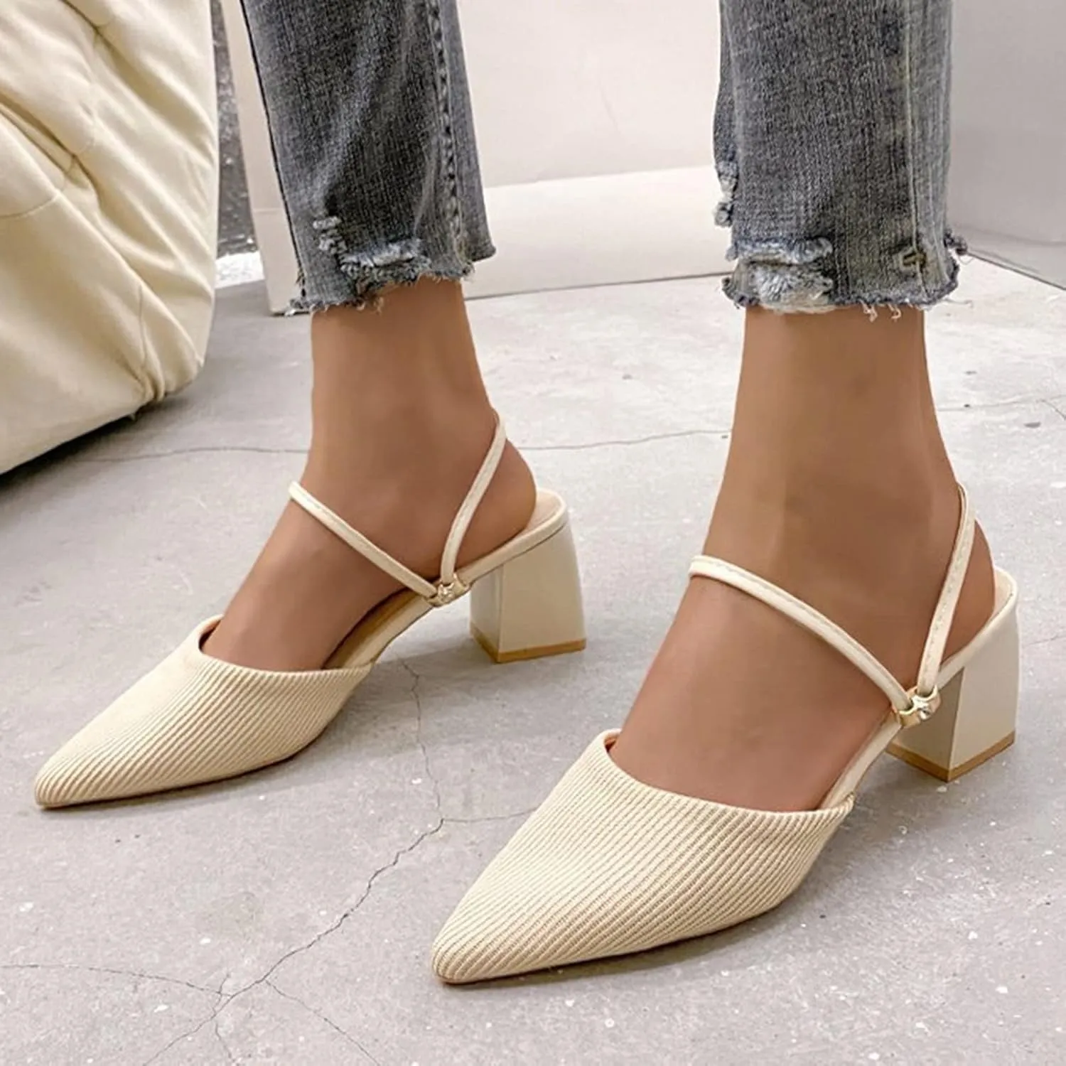 Pumps Strappy Heels for Women Women's Lace Up Heeled Sandals Formal Heels Women's Chunk High Heel Pump Sandals