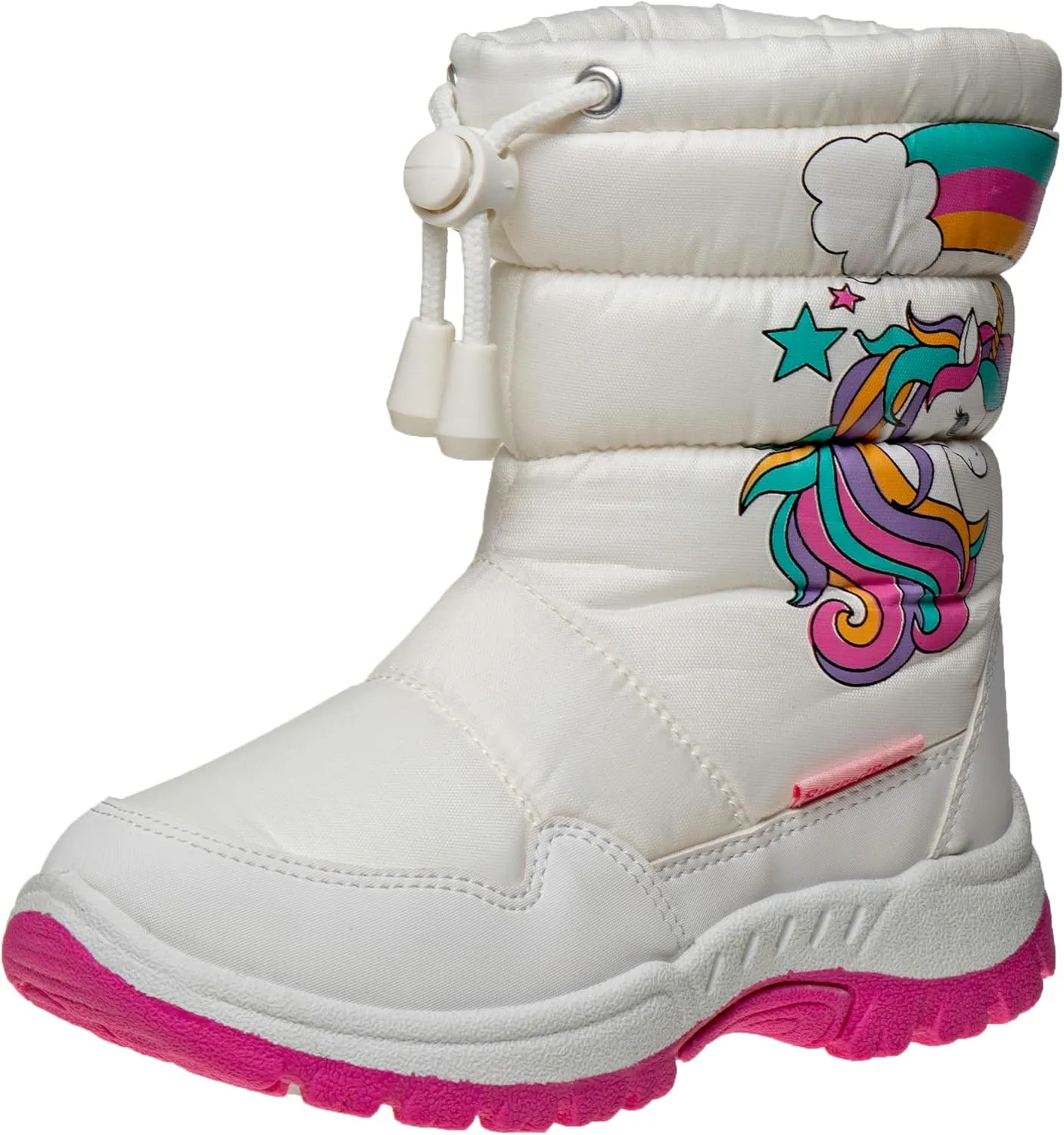 Rugged Bear Girl's Snow Boots Unicorn Raibow Print
