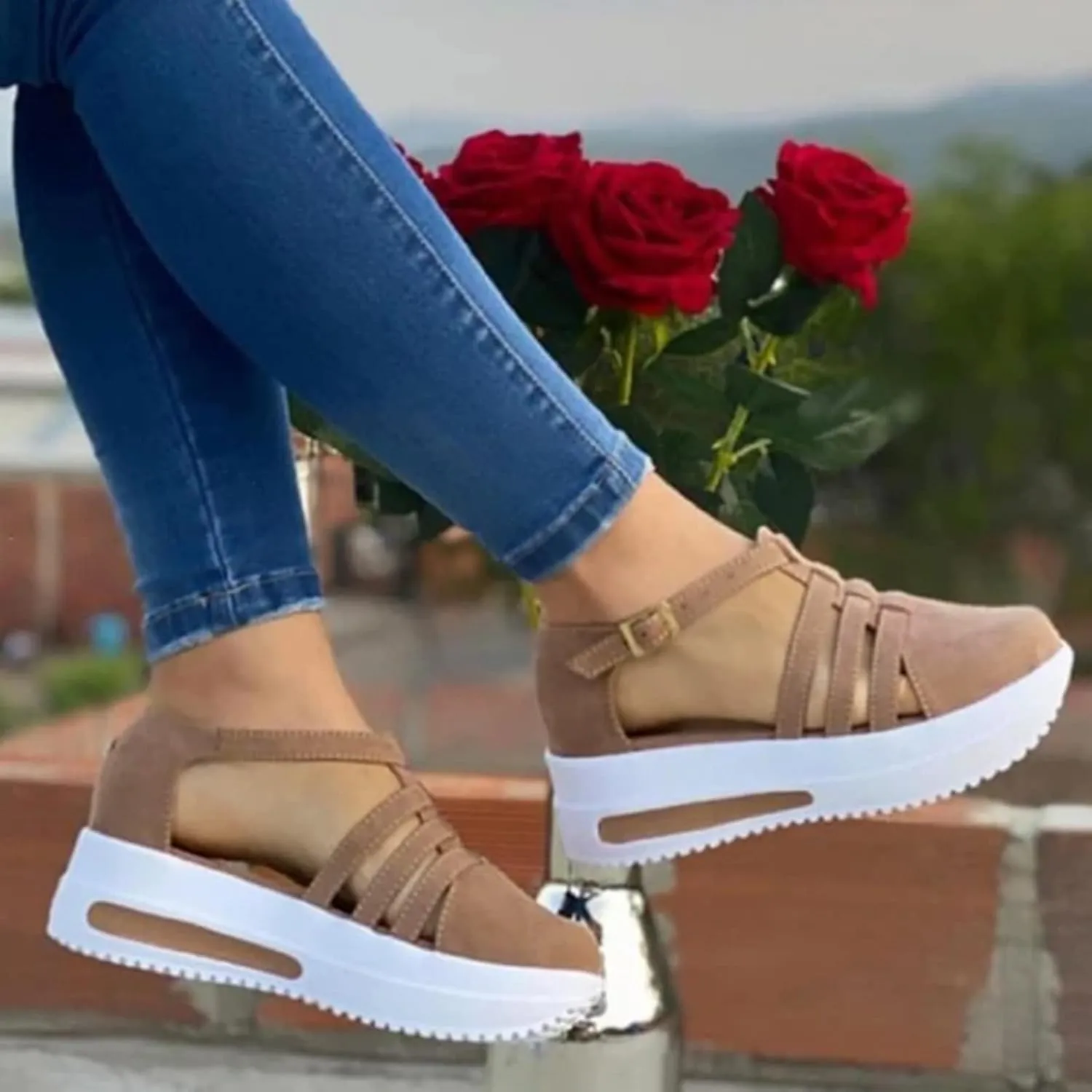Sandals for Women Dressy Summer, Sandals for Women Causal Summer Peep Toe Platform Sandals Shoes Ladies Flip Flops