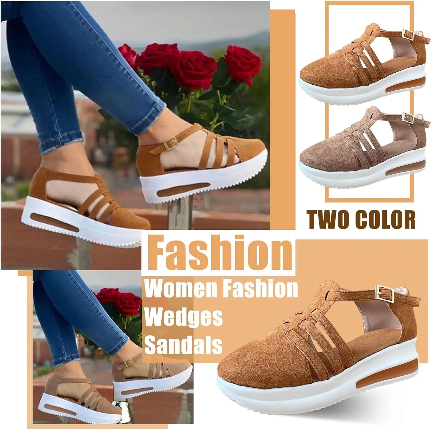 Sandals for Women Dressy Summer, Sandals for Women Causal Summer Peep Toe Platform Sandals Shoes Ladies Flip Flops