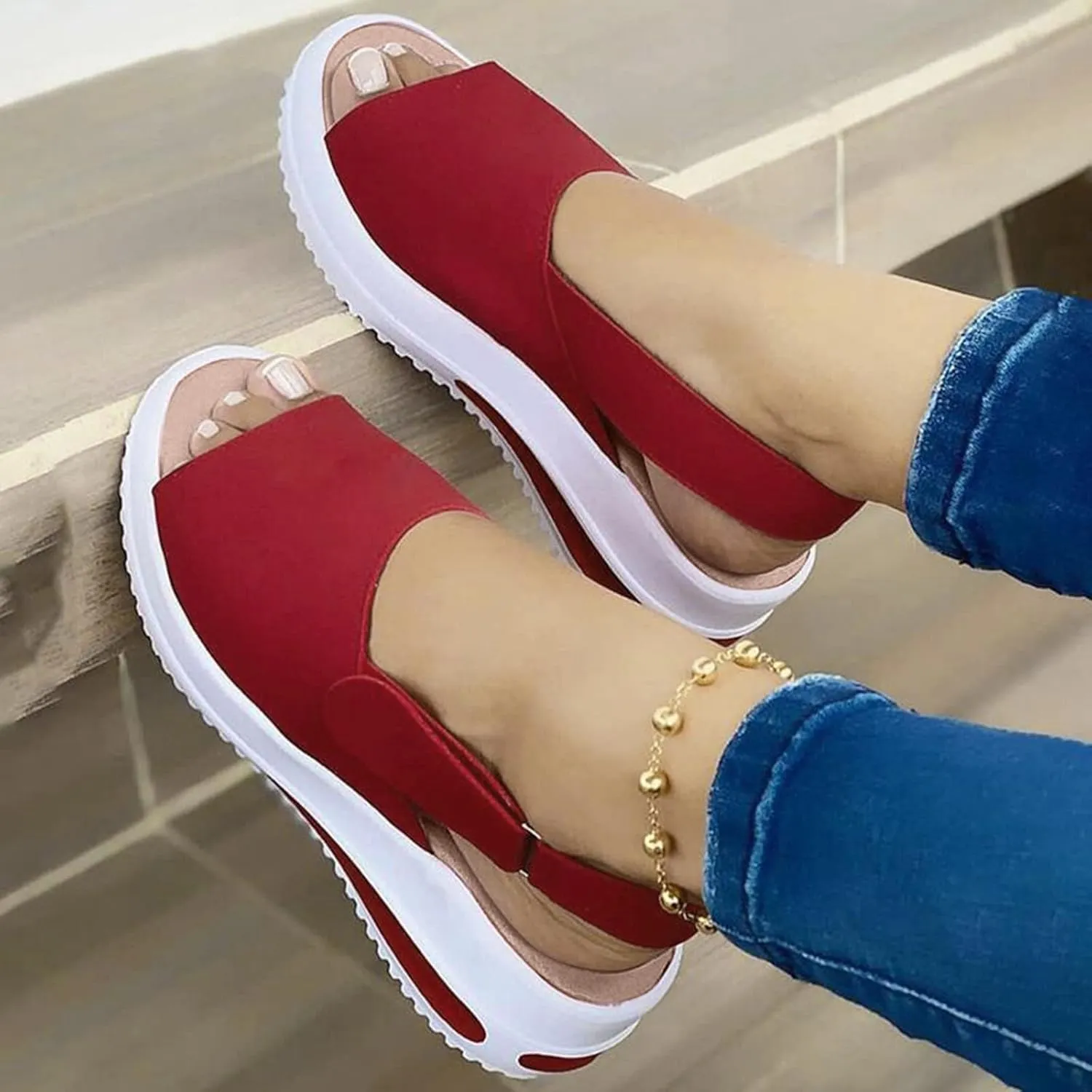 Sandals for Women Dressy Summer, Sandals for Women Causal Summer Peep Toe Platform Sandals Shoes Ladies Flip Flops