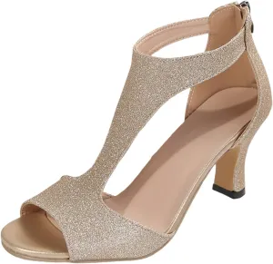 Sandals Women 2025 Summer Dress Shoes Casual Sandals Comfortable Open Toe Heels Shoes Back Zipper Stiletto