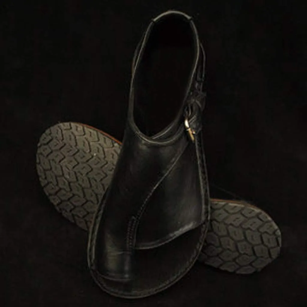 Slippers for Women Open Toe Gibobby Plus Size Holiday Flat Ankle Beach Shoes Fish Mouth Roman Loafers Sandals