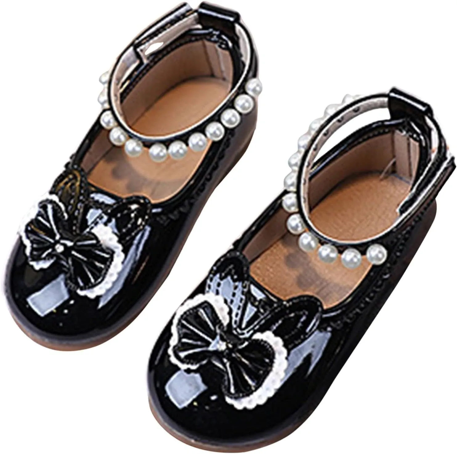 Soft Flat Shoes Summer Girl Shoes Girls Princess New Children's Pearl Bow Spring and Summer Small Leather Girl Baby Single Soft Sole