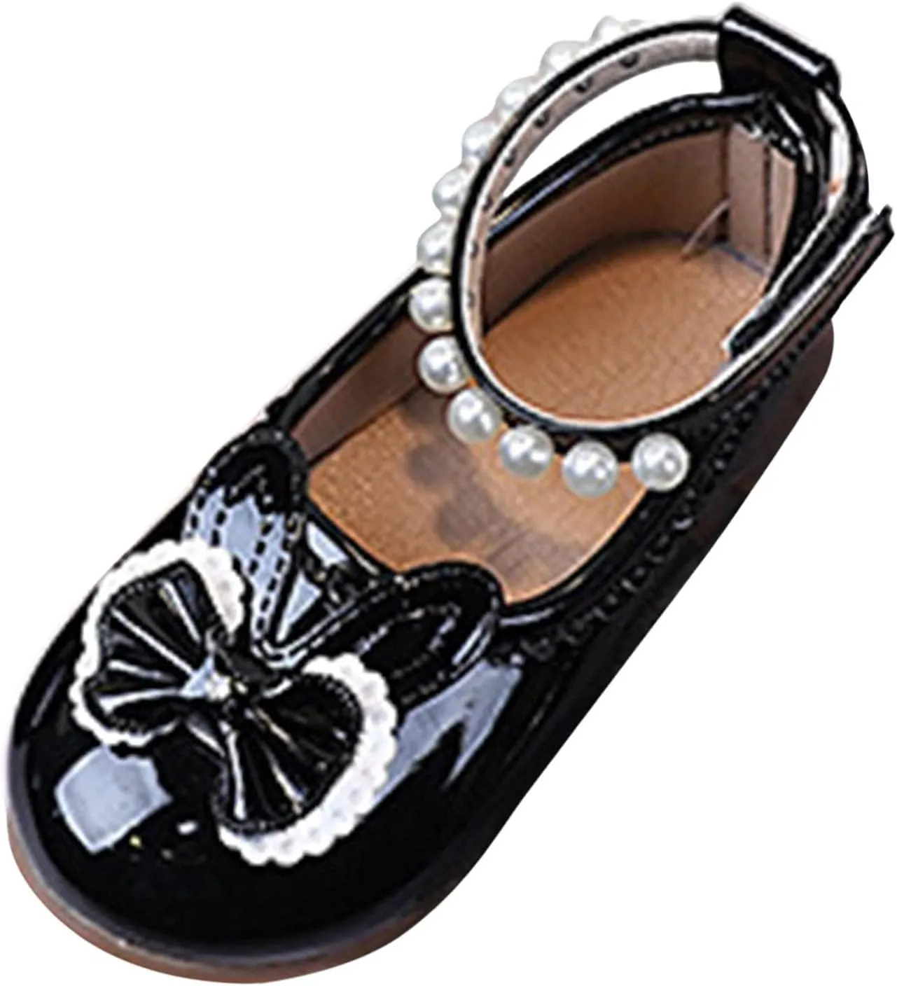 Soft Flat Shoes Summer Girl Shoes Girls Princess New Children's Pearl Bow Spring and Summer Small Leather Girl Baby Single Soft Sole