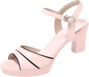 Sparkly Heels Women's Chunk High Heel Pump Sandals Stiletto Heels Open Toe Ankle Strap Stylish Heeled Sandals