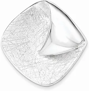 Sterling Silver Polished Textured Folded Chain Slide Pendant