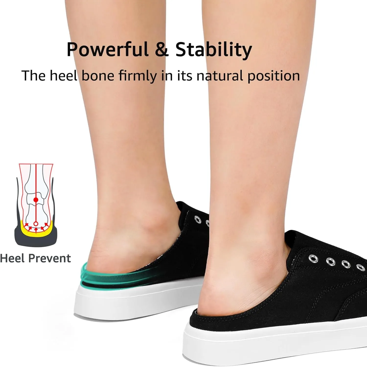 STQ Slip On Orthopedic Wide ShoesLightweight Women Backless Casual Plantar Fasciitis Relief Mule Sneakers