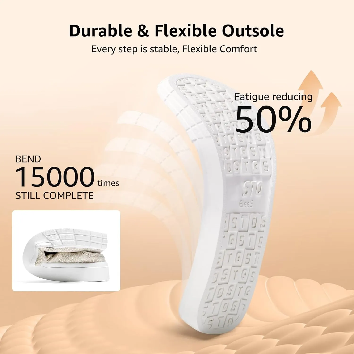 STQ Slip On Orthopedic Wide ShoesLightweight Women Backless Casual Plantar Fasciitis Relief Mule Sneakers