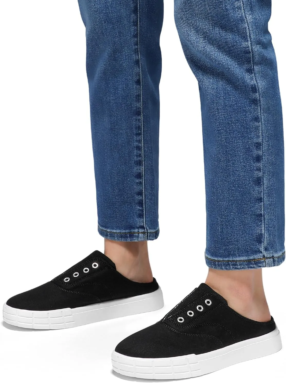 STQ Slip On Orthopedic Wide ShoesLightweight Women Backless Casual Plantar Fasciitis Relief Mule Sneakers