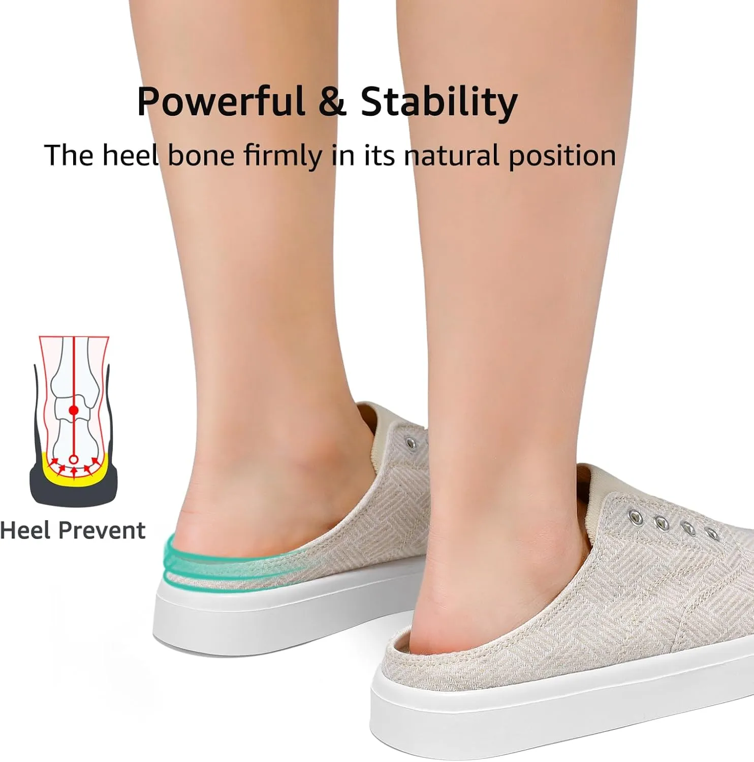 STQ Slip On Orthopedic Wide ShoesLightweight Women Backless Casual Plantar Fasciitis Relief Mule Sneakers
