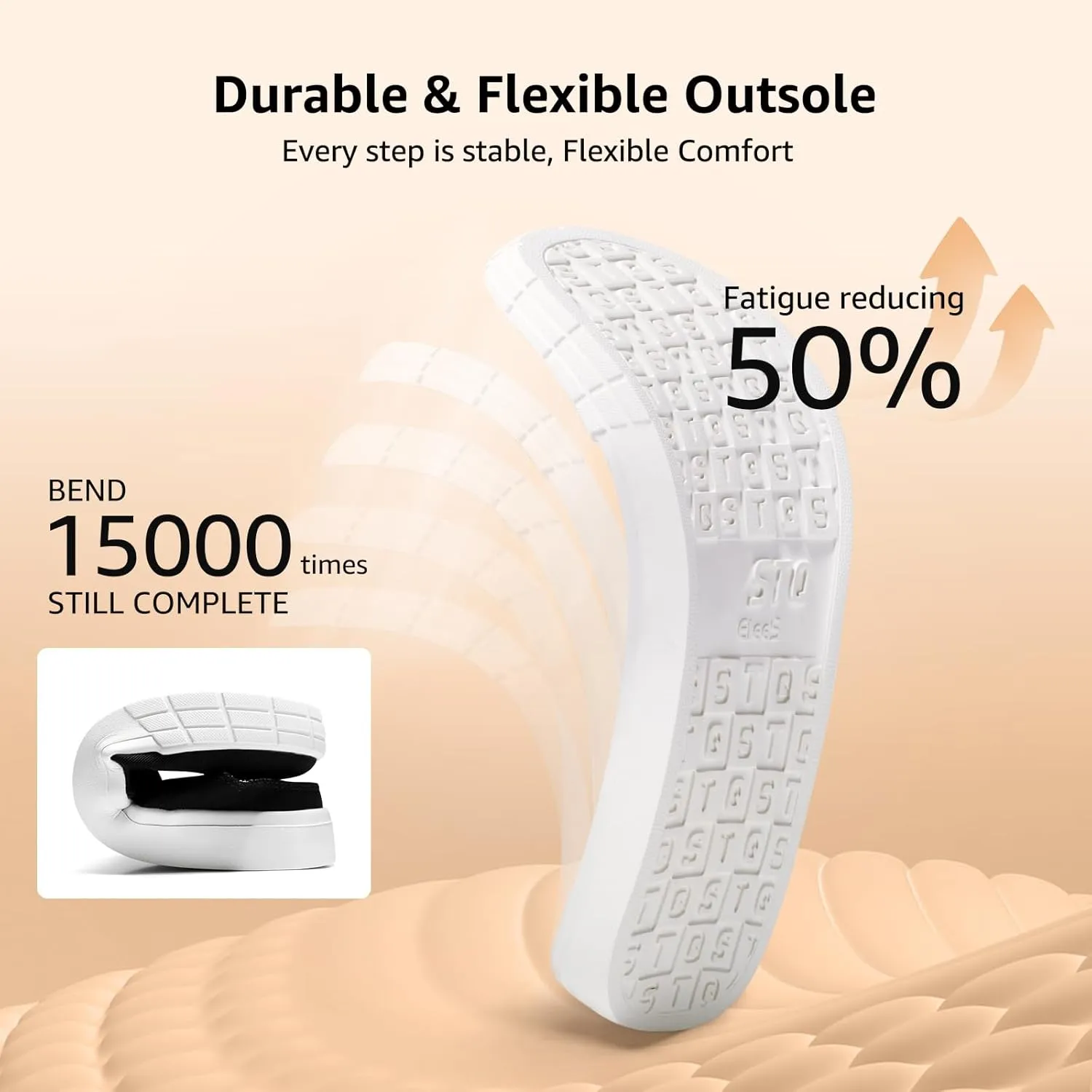 STQ Slip On Orthopedic Wide ShoesLightweight Women Backless Casual Plantar Fasciitis Relief Mule Sneakers