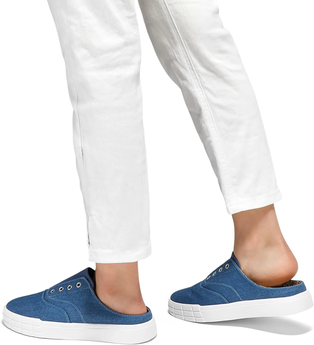 STQ Slip On Orthopedic Wide ShoesLightweight Women Backless Casual Plantar Fasciitis Relief Mule Sneakers