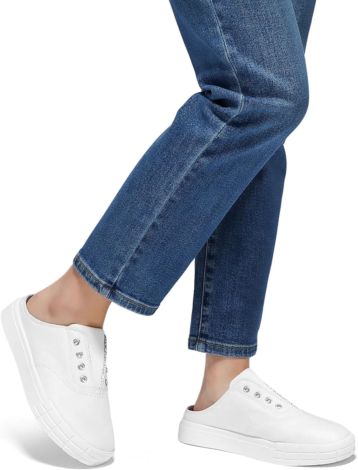 STQ Slip On Orthopedic Wide ShoesLightweight Women Backless Casual Plantar Fasciitis Relief Mule Sneakers