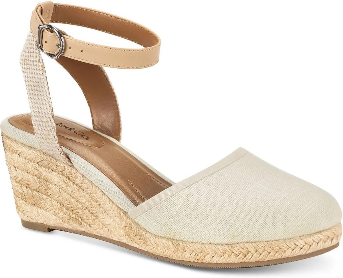 Style & Co. Womens Mailena Open Back Suede Espadrille Heels