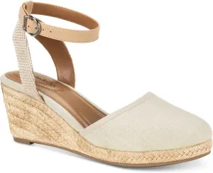 Style & Co. Womens Mailena Open Back Suede Espadrille Heels