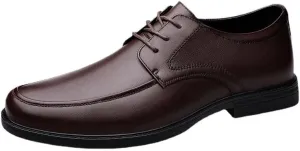 Stylish Men Shoes, Brown Leather Dress Shoes Men, Breathable Mens Casual Shoes, Italian Oxford Work Shoes for Men, Lace-Up Men Driving Shoes