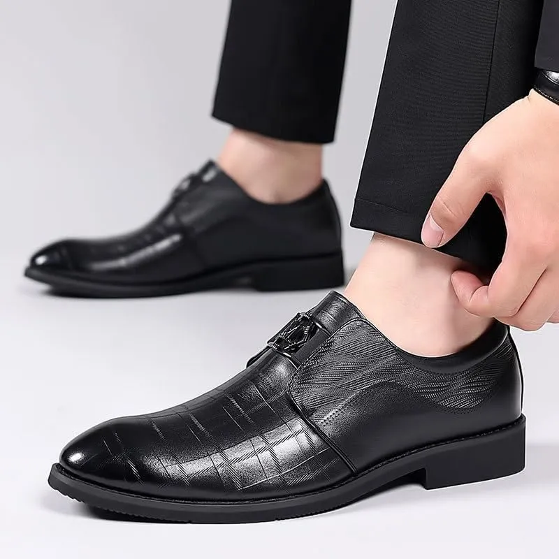 Stylish Men's Cap Toe Oxford Dress Shoes in Premium Leather with Polished Finish for Professional Wear