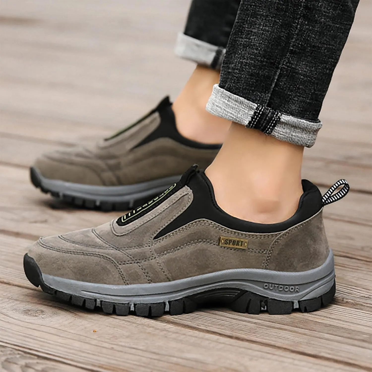 Suede Breathable Men's Sports Shoes Lightweight Lightweight Sneakers Anti Slip Mens Fashion Running Shoes Casual Breathable Sport Shoe with Arch Support