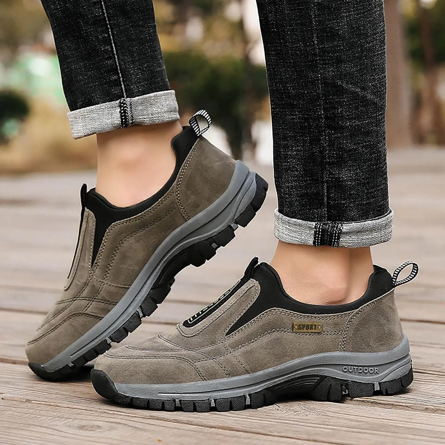 Suede Breathable Men's Sports Shoes Lightweight Lightweight Sneakers Anti Slip Mens Fashion Running Shoes Casual Breathable Sport Shoe with Arch Support